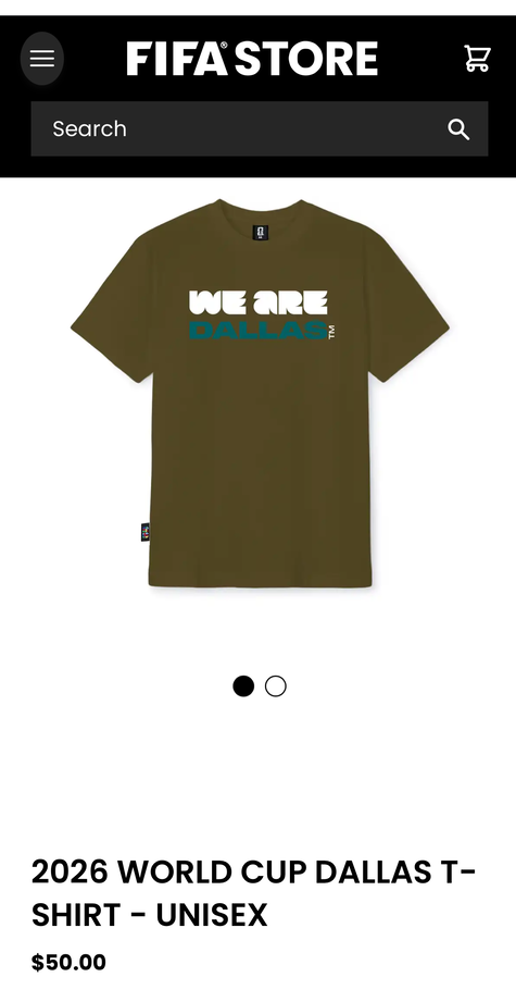 2026 FIFA ワールドカップ 公式グッズのTシャツの色が微妙 : テキサス