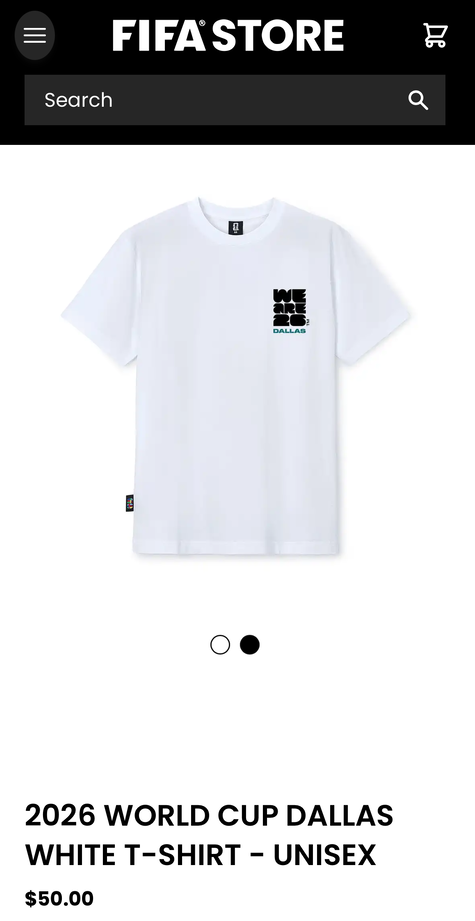 2026 FIFA ワールドカップ 公式グッズのTシャツの色が微妙 : テキサス