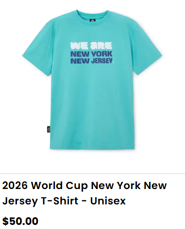 【完売品アメリカ限定】FIFA ワールドカップ 2026 ニューヨーク Tシャツ 2026 FIFA ワールドカップ 公式グッズのTシャツの色が微妙 : テキサス