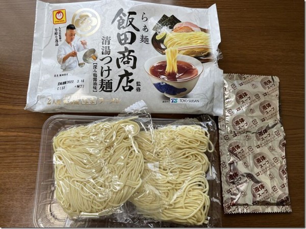 マルちゃん らぁ麺 飯田商店監修「清湯つけ麺 深み鶏醤油味」「まぜ