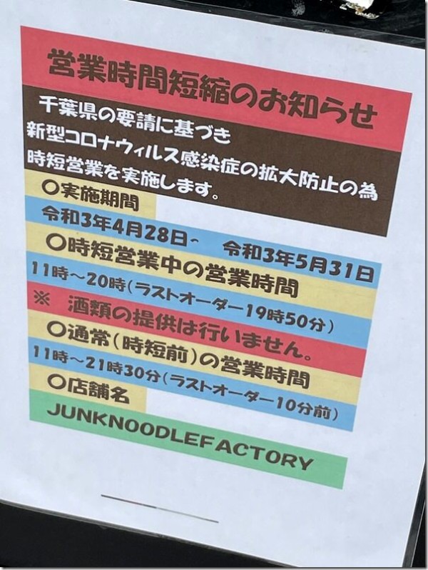 Junk Noodle Factory おゆみ野 麺好い めんこい ブログ Powered By ライブドアブログ