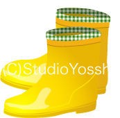 黄色い長靴のイラスト 梅雨素材イラスト集