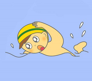 水泳のイラスト・絵カード素材｜プールのイラスト : 幼稚園児の