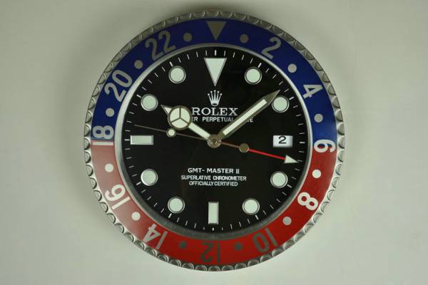 リプロダクト品　ROLEX希少品　ロレックス　gmtマスター掛け時計 販促品 ROLEX希少品 ロレックス 掛け時計 gmtマスター（販促品
