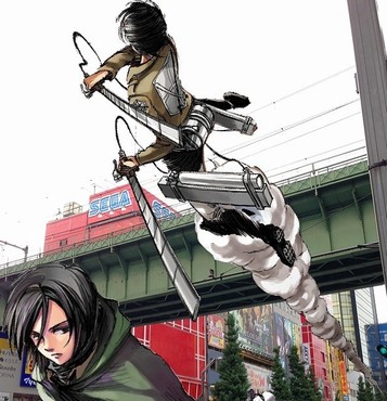 進撃の巨人 カメラアプリを使って秋葉原で遊んでみた なにこれ面白すぎｗｗｗｗ アキバジゴク