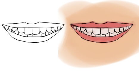 笑顔の口の塗り方 リアル編 イラストのはなしをしよう