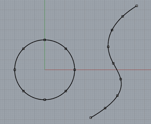曲線を等間隔に分割したり 点をつけたり Rhinocerosの使い方