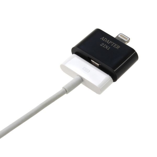 新品未開封Apple純正30pin変換コネクタDock to Lightning 30ピンDockやmicroUSBをLightningに変換 500円を切る2 in 1変換