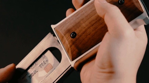 名刺ケース ガバメント ガングリップ 木製 アルミニウム製 M1911-H