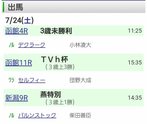 今週 7 24 の出走予定 いとけんの一口馬主 映画生活