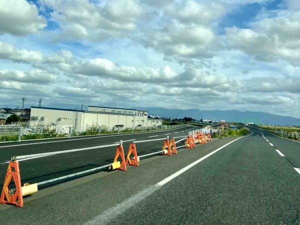 国道49号で車線切り替え！横越地区の上り線『横越上町交差点』～『曙町