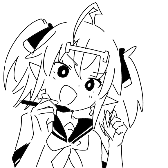 あなたのために 線画 皆さん線画と塗った後を見せてください 線画を見せるのは初めてですね。