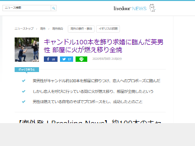 男性がキャンドル100本を飾り彼女にプロポーズ 大変なことになってしまうｗｗｗｗｗ Toutanのblog速報ネタ