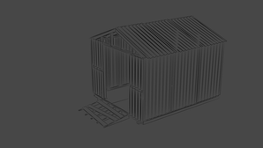 3DCG】Blender日記④ 小屋を線画にしてみた #b3d : 三多腎臓のお絵かき 