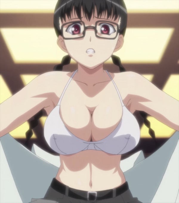 巨乳 アニメ ストア クェイサー 橙 エプロン