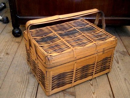 竹製バスケット(昭和初期) 古い竹かご : 好き！楽しい！古い！