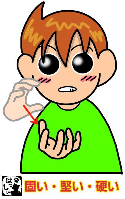 手話単語 ６４５ 固い 堅い 硬い 手話しゅわshushushu