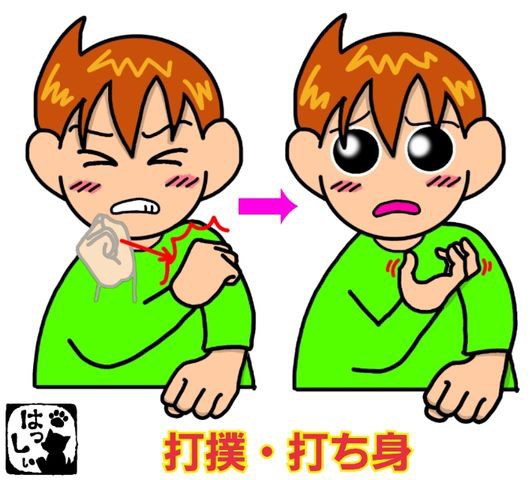 手話単語 １０４４ 打撲 打ち身 手話しゅわshushushu