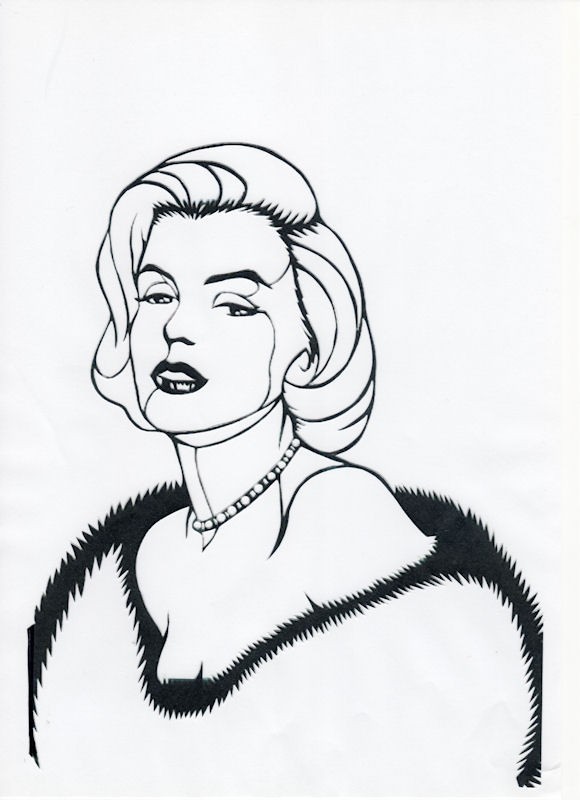 切り絵 マリリン・モンロー : シニアの挑戦