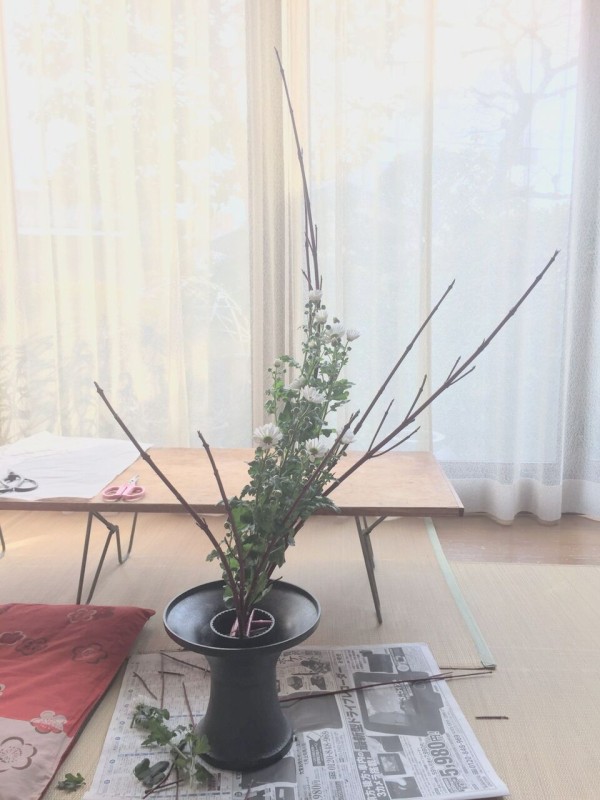 サンゴミズキの生花 花月流