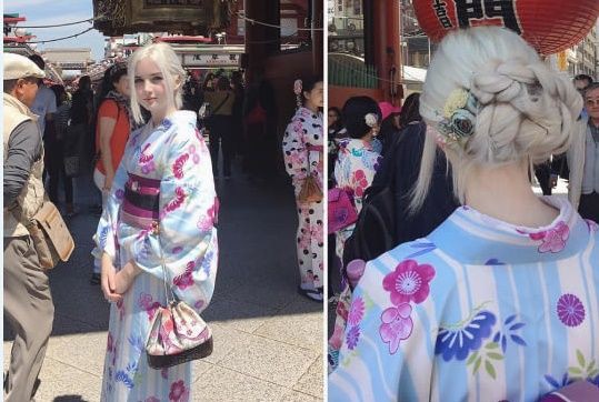 日本で着物姿で満喫する白人女性が美しい 海外の反応 海外のお前ら 海外の反応