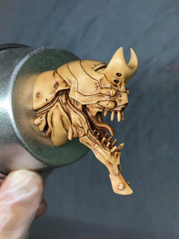 海洋堂がレジンキット「エヴァンゲリオン2号機獣化第2形態 頭部