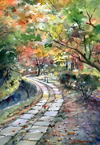 酒井芳元「ヴェネツィア」水彩画・8号 絵画買取・販売の小竹美術