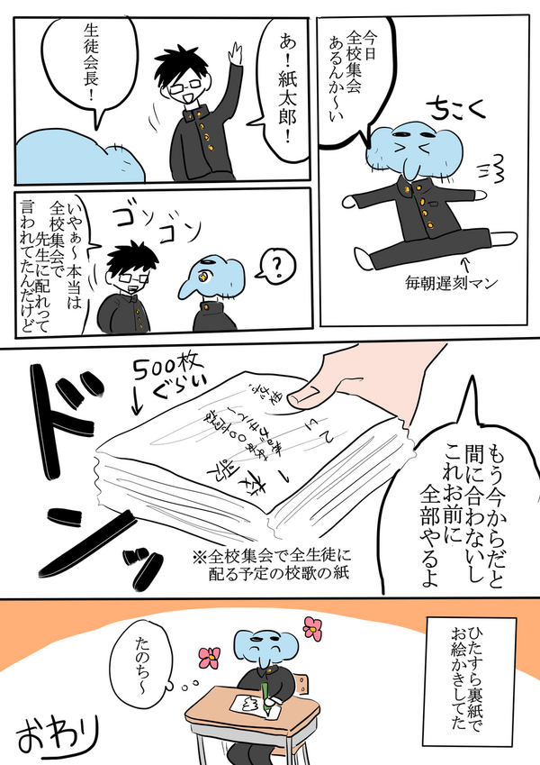 高校時代の思い出 越々紙太郎のチンカス