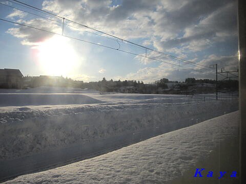 上越線 雪景色と夕景 越後堀之内駅 小出駅 10年１月 新潟 富山の旅 51 やねのうえ 日本の屋根 北陸 甲信越の旅