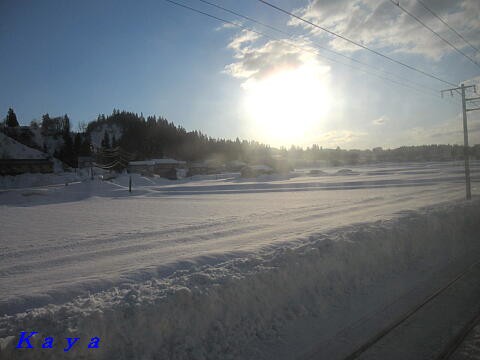 上越線 雪景色と夕景 越後堀之内駅 小出駅 10年１月 新潟 富山の旅 51 やねのうえ 日本の屋根 北陸 甲信越の旅