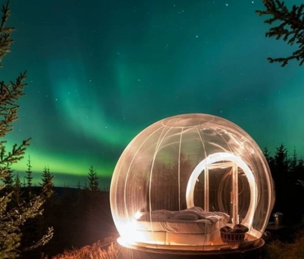 オーロラと大自然を全方向から満喫できるシースルーなシャボン玉型ホテルがオープン アイスランド カラパイア