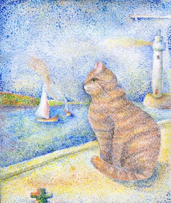 SALE／83%OFF】 猫 ピンバッジ ねこ ネコ 絵画 ゴッホ 渦巻く青い背景