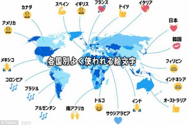 Emoji 絵文字 でわかるお国柄 各国別よく使われる絵文字 カラパイア
