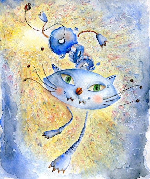 SALE／83%OFF】 猫 ピンバッジ ねこ ネコ 絵画 ゴッホ 渦巻く青い背景