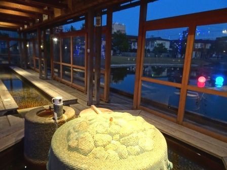 足湯にイルミも風防もついた そしてお湯の温度も正直申告って 片山津スバラシイ 笑 I I G A I N E 片山津温泉