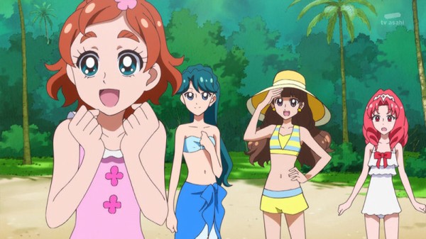 Go プリンセスプリキュア第28話 心は一緒 プリキュアを照らす太陽の光 海だ水着だ でもトワさんは何かが不安 かたよるにゅーす