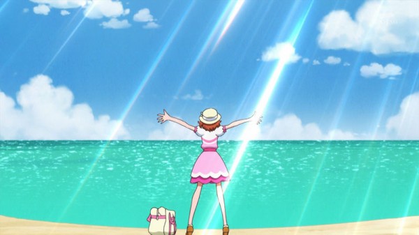 Go プリンセスプリキュア第28話 心は一緒 プリキュアを照らす太陽の光 海だ水着だ でもトワさんは何かが不安 かたよるにゅーす