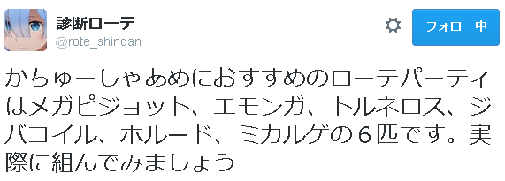 ローテ 第２回診断ローテ大会 鳥 鳥 暴風パラダイス 猫の手八丁口八丁