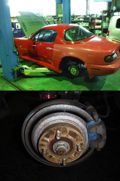 マツダ ユーノスロードスター NA6C→NA8C ブレーキ移植 
