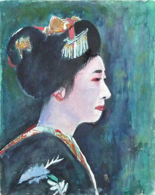 日本画(顔彩アート)【月下美人】 日本画(顔彩アート)【月下美人】