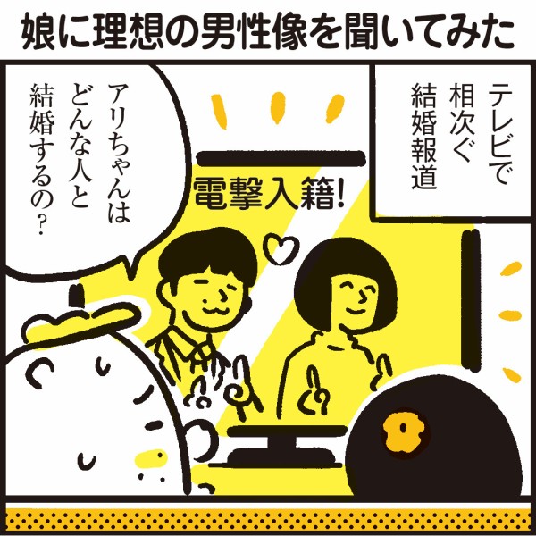 芸能人の結婚に便乗して娘に理想の男性象聞いてみた 漫画 新ちびといつまでも 育児と 暮らしと 乳がんと Powered By ライブドアブログ
