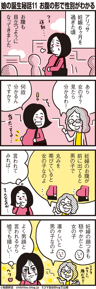 A348 娘の誕生秘話11 妊婦のジンクスお腹の形で性別が分かる 漫画 新ちびといつまでも 育児と 暮らしと 乳がんと Powered By ライブドアブログ