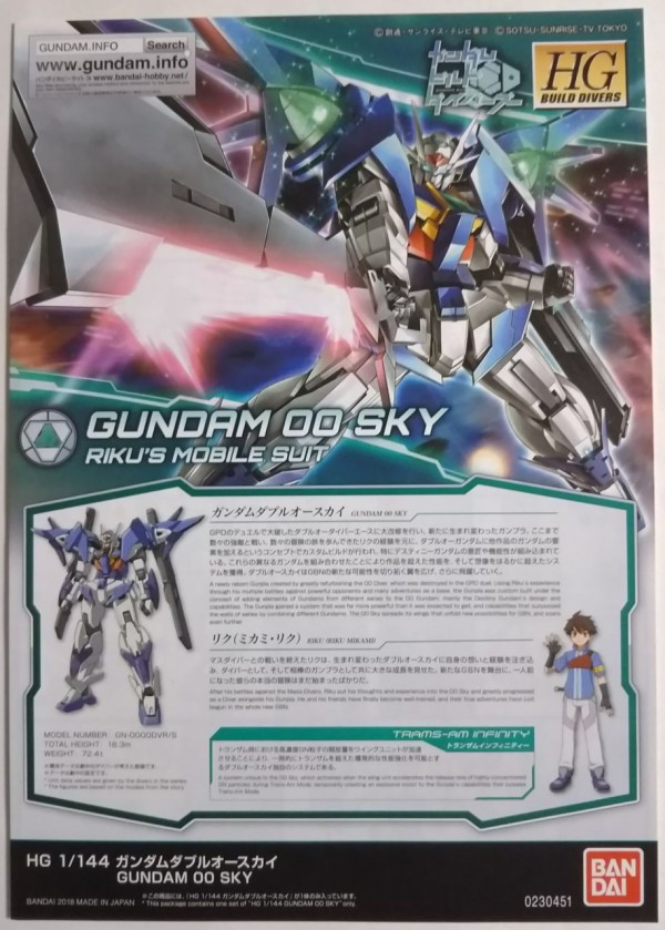 ガンダムベースで発売中！】HGBD 1/144 ガンダムダブルオースカイ