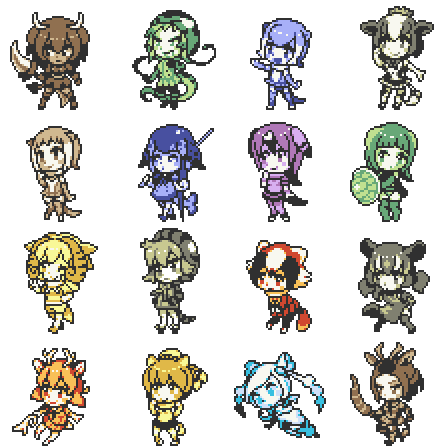 けものフレンズ フレンズ達をドット絵で描いてみた 二次創作 けものフレンズ Com