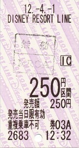 ディズニーリゾートライン乗車券 ﾟ ﾟ ﾉ ｷｭﾝｷｭﾝ 券売機