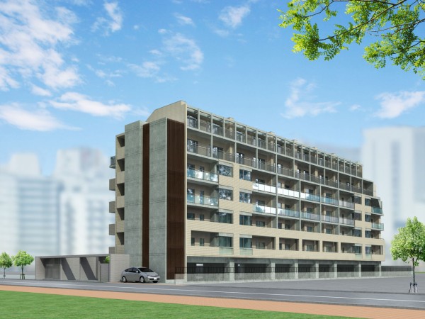 マンション外観パース7 不動産広告用cgパース 建築パース