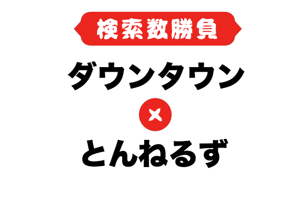 2018年 検索数勝負 ダウンタウン Vs とんねるず 視聴率は古い 検索数 勝負