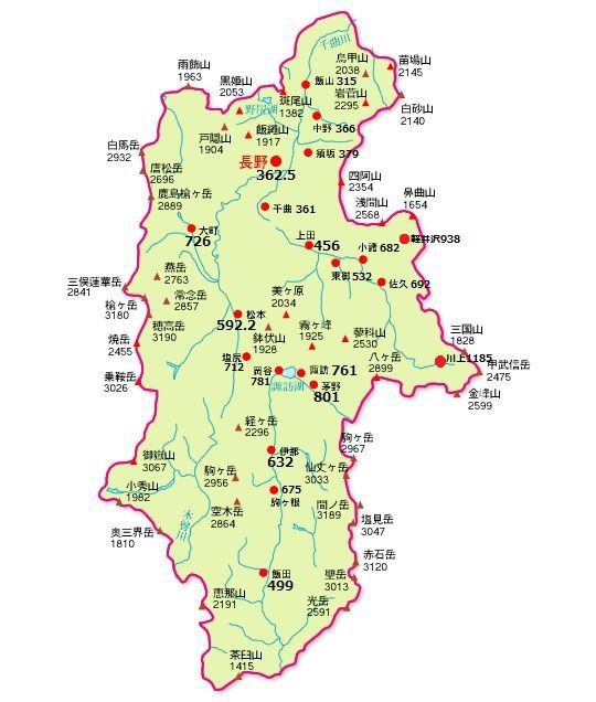 長野県は全体的に標高が高い けやき屋さん