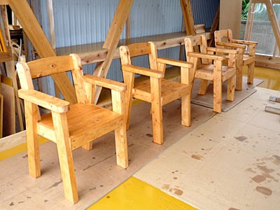 椅子と小物 木工家具とログハウス 木word キーワード