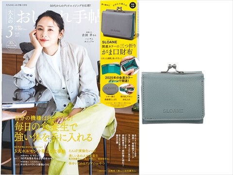 大人のおしゃれ手帖 2025年 3月号 《付録》 SLOANE 開運カラーのがま口